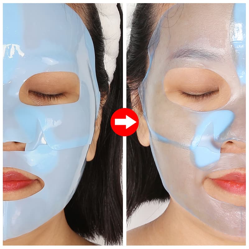 Blue Bio-Collagen Film Sheet Mask Peptide Anti-Wrinkle Firming Hyaluronic Acid Whitening Facial Mask thumbnail 9