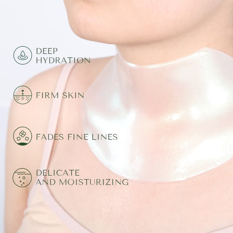 Collagen Sheet Neck Mask Whitening Vitamin C Firming Hydrating Moisturizer with Caviar Care Neck Wrinkle Patches thumbnail 5
