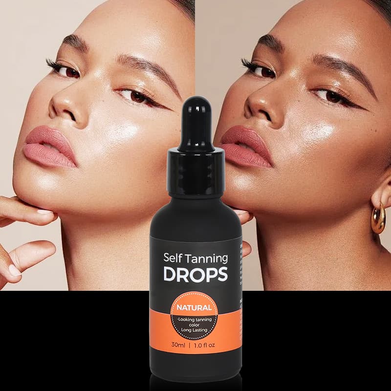 Direct Self Tanning Drops Vegan Face Lotion Dark Sunless Tanner Face Serum Vitamin C thumbnail 11