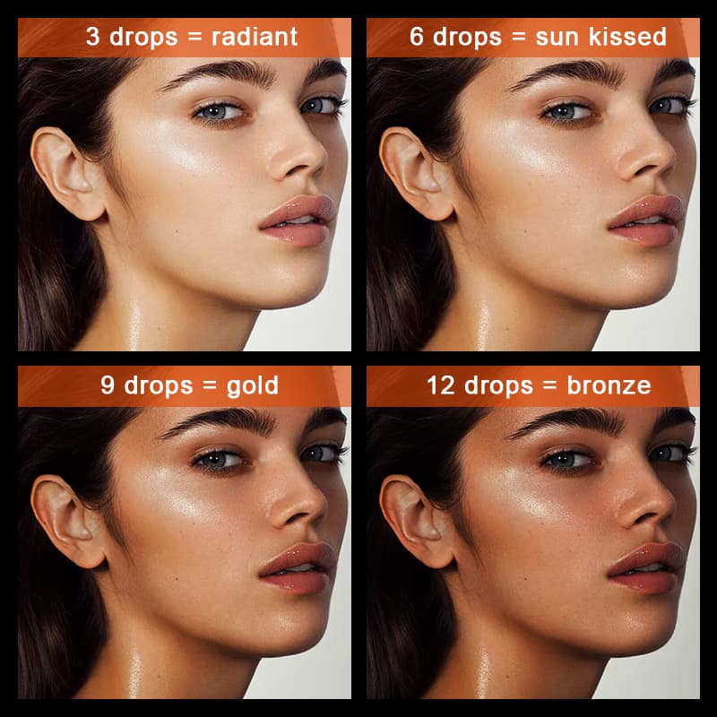Direct Self Tanning Drops Vegan Face Lotion Dark Sunless Tanner Face Serum Vitamin C thumbnail 13