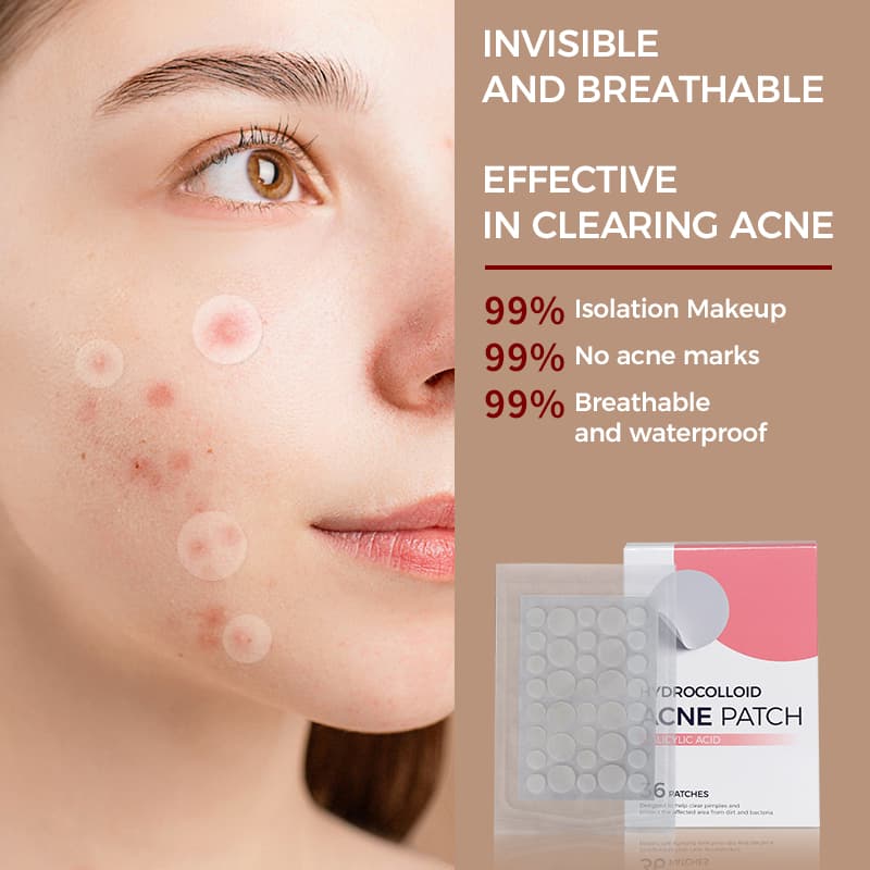 Hydrocolloid Salicylic Acid Acne Pimple Patch Facial Acne Products Dots for Spots Acne Patches thumbnail 5