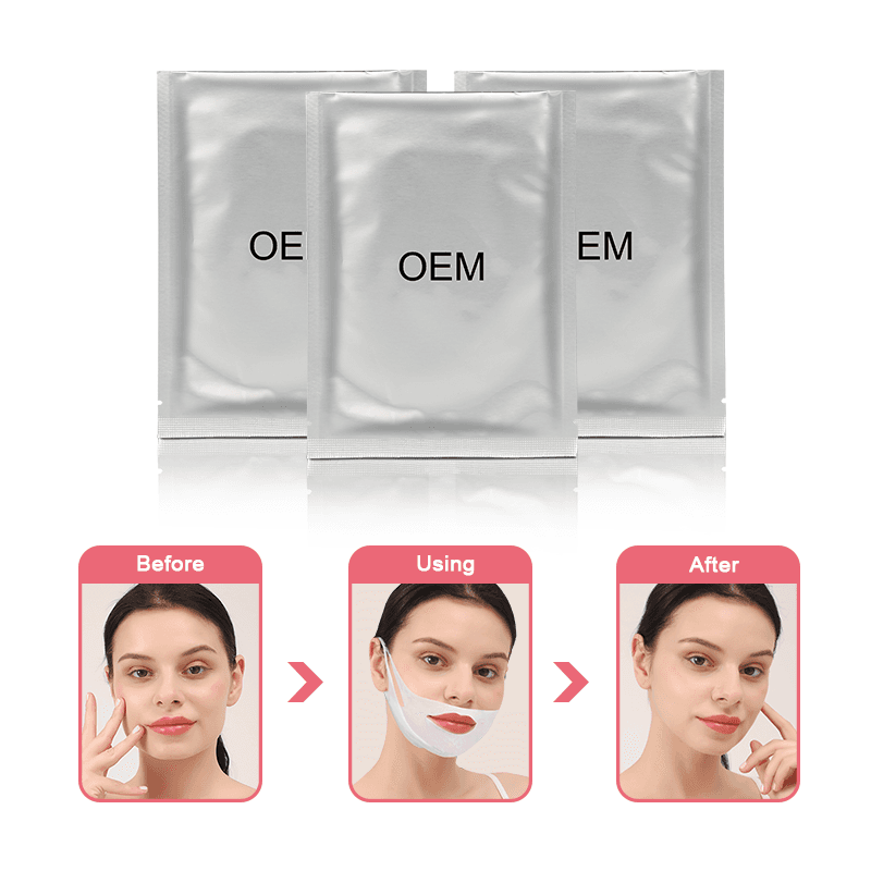 Logo V Line Lifting Double Gel Facial Mask Chin Collagen V Shape Slimming Hydrating Face Mask Lifting - image 1