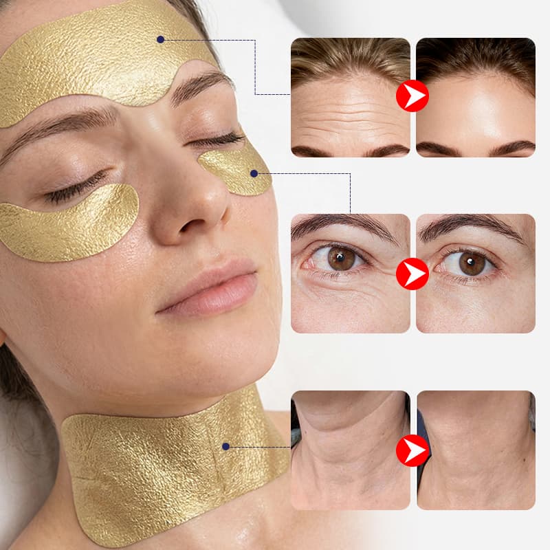 Personalized Gold Foil Mask Peptide Silicone Forehead Wrinkle Patches Reusable Forehead Tape for Wrinkles thumbnail 4