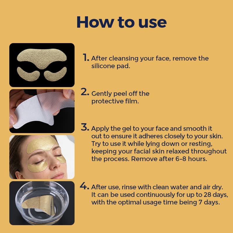Personalized Gold Foil Mask Peptide Silicone Forehead Wrinkle Patches Reusable Forehead Tape for Wrinkles thumbnail 5