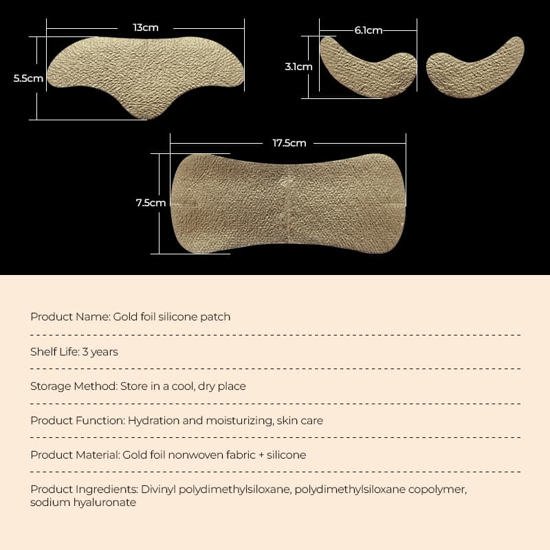 Personalized Gold Foil Mask Peptide Silicone Forehead Wrinkle Patches Reusable Forehead Tape for Wrinkles thumbnail 15