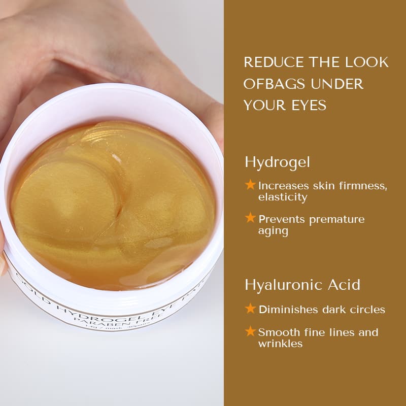 Removes Dark Circle Hydrogel Hydrating Sleep Gel Eye Patches Under 24k Gold Crystal Collagen Eye Mask thumbnail 6