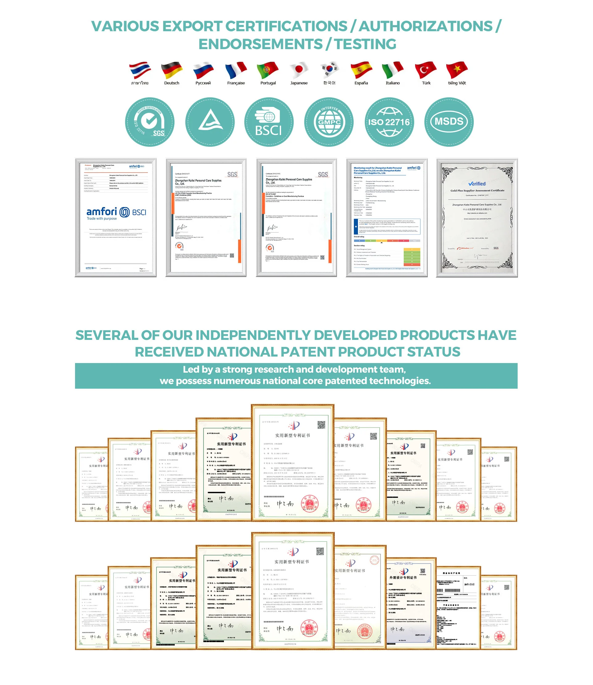 Skincraftlab certifications GMP ISO 22716