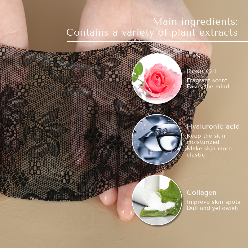 Black Lace Neck Mask - 5