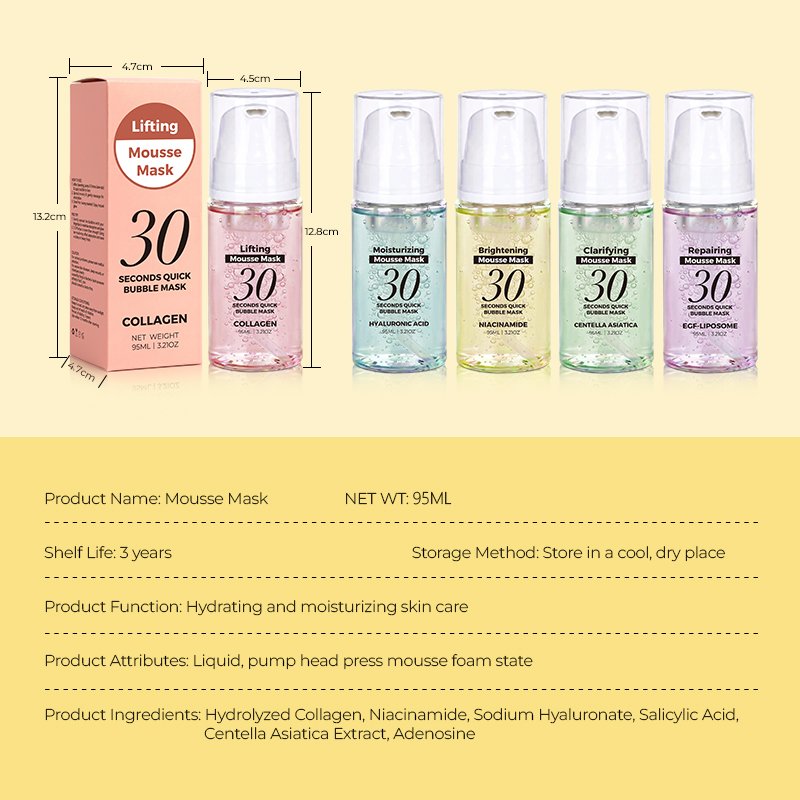 Deep Moisturizing Oxygen Bubble Mask Sheet Sodium Hyaluronate Foam Bubble Toner for Dull Skin thumbnail 4