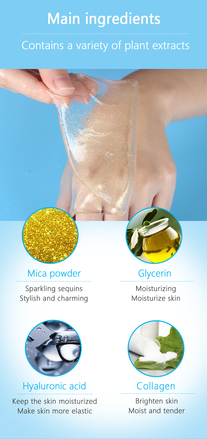 Gold Glitter Crystal Neck Mask - 8