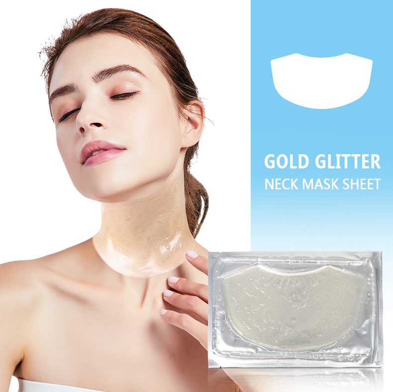 Gold Glitter Crystal Neck Mask - 10