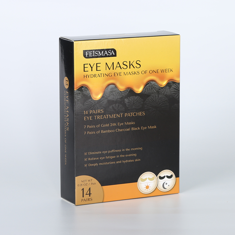 Thin Gold & Charcoal Crystal Eye Patches (In Stock) - 9