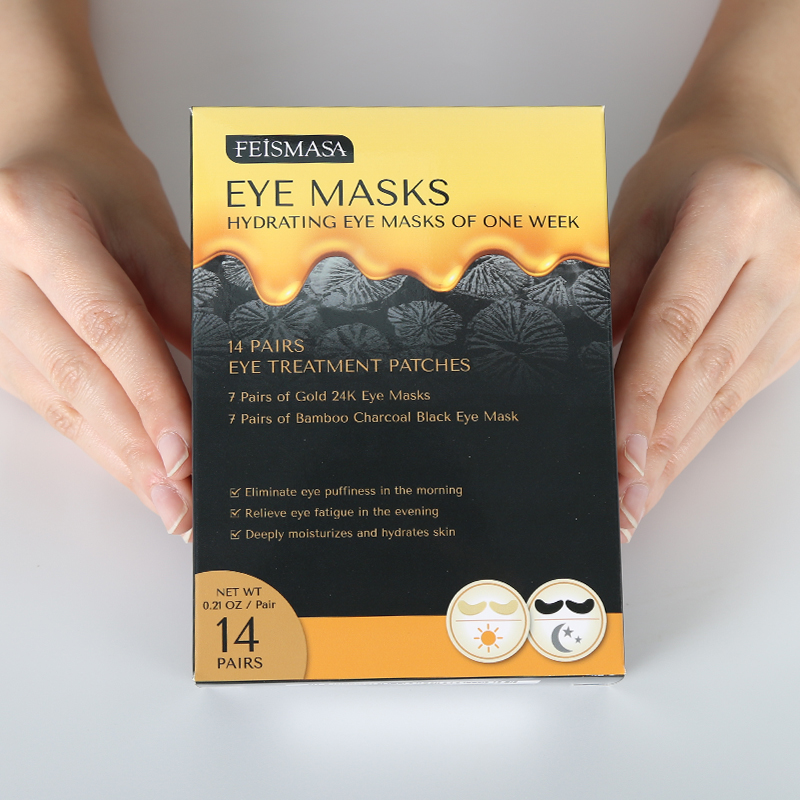 Thin Gold & Charcoal Crystal Eye Patches (In Stock) - 10