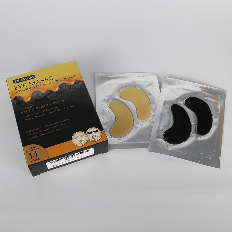 Thin Gold & Charcoal Crystal Eye Patches (In Stock) - 12
